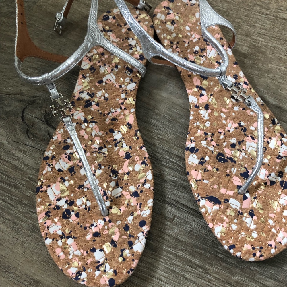 Tory Burch silver sandals